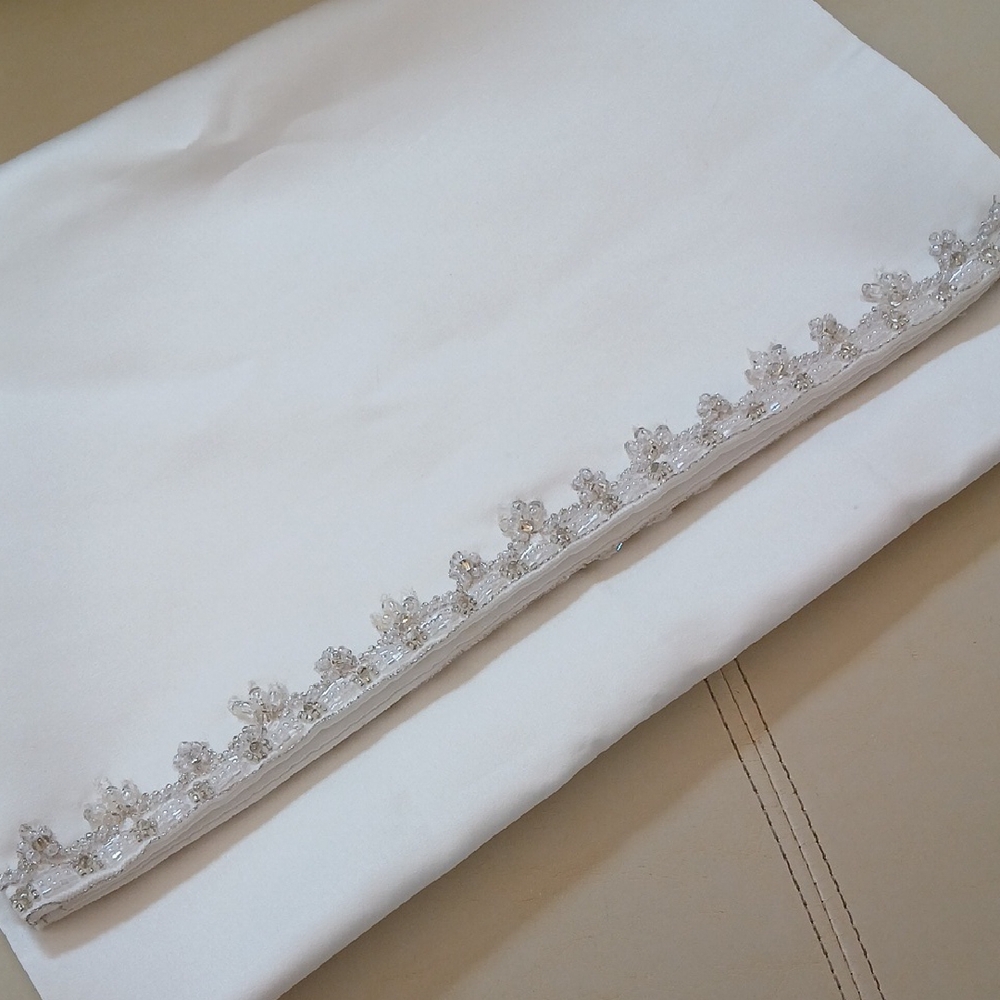 Beaded Edge Satin Shawl